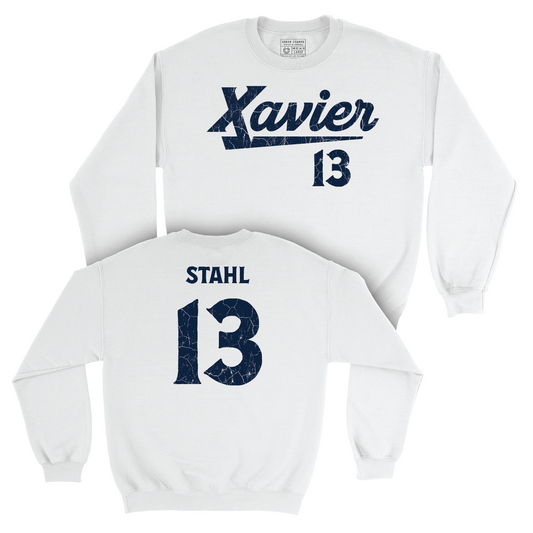 Baseball White Script Crew - Nathan Stahl Youth Small