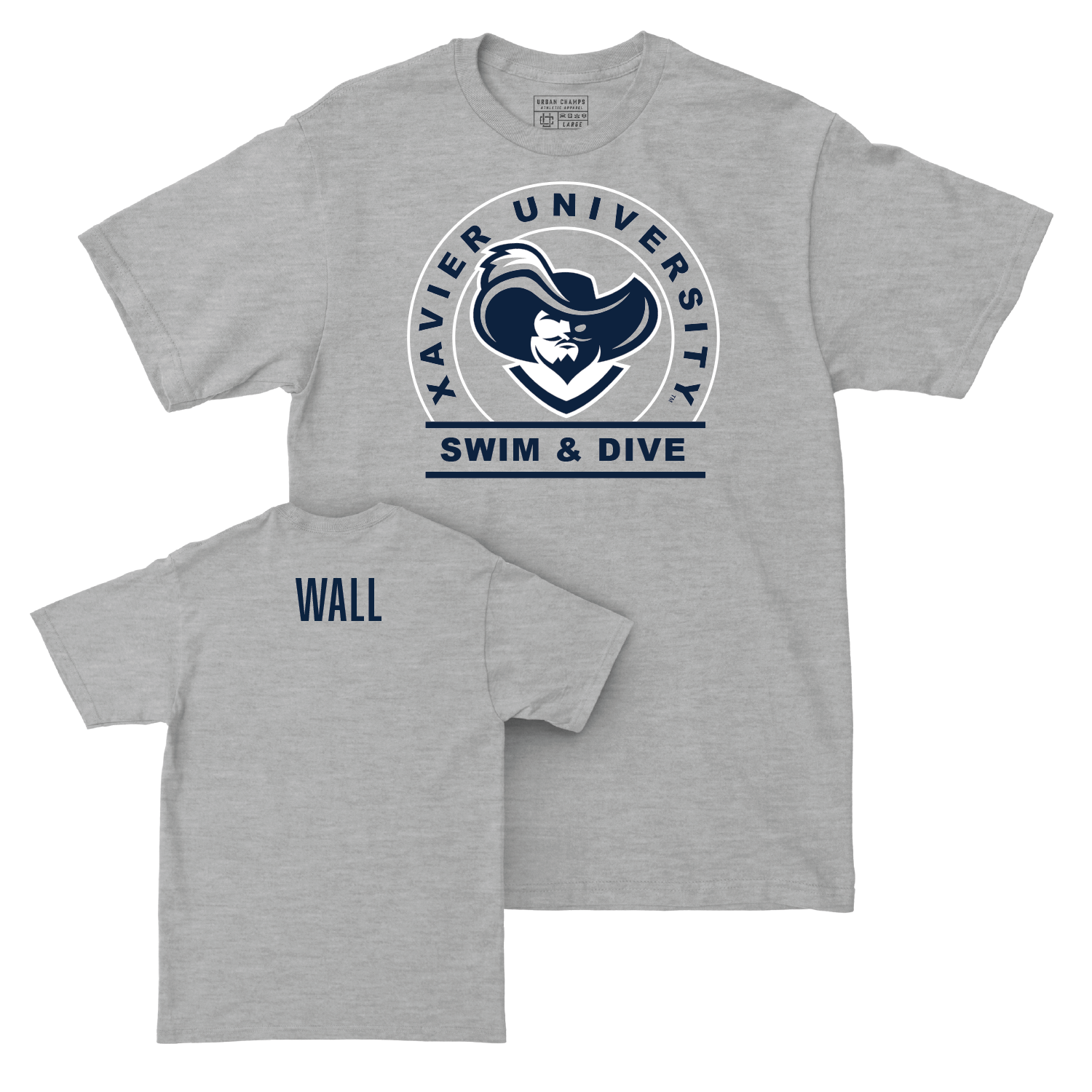 Men's Swim & Dive Sport Grey Logo Tee - Nathan Wall Youth Small