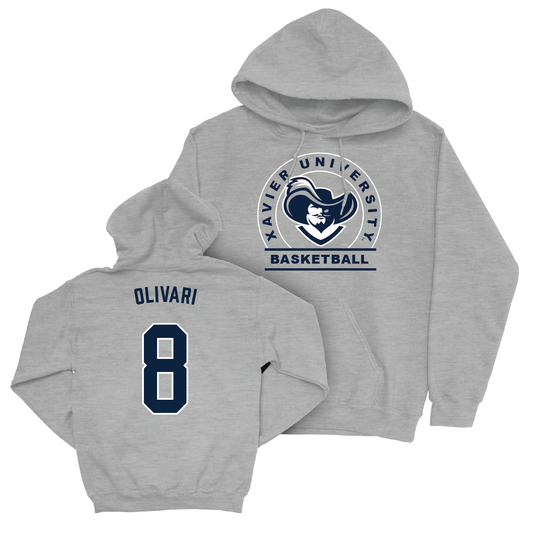 Men's Basketball Sport Grey Logo Hoodie - Quincy Olivari Youth Small