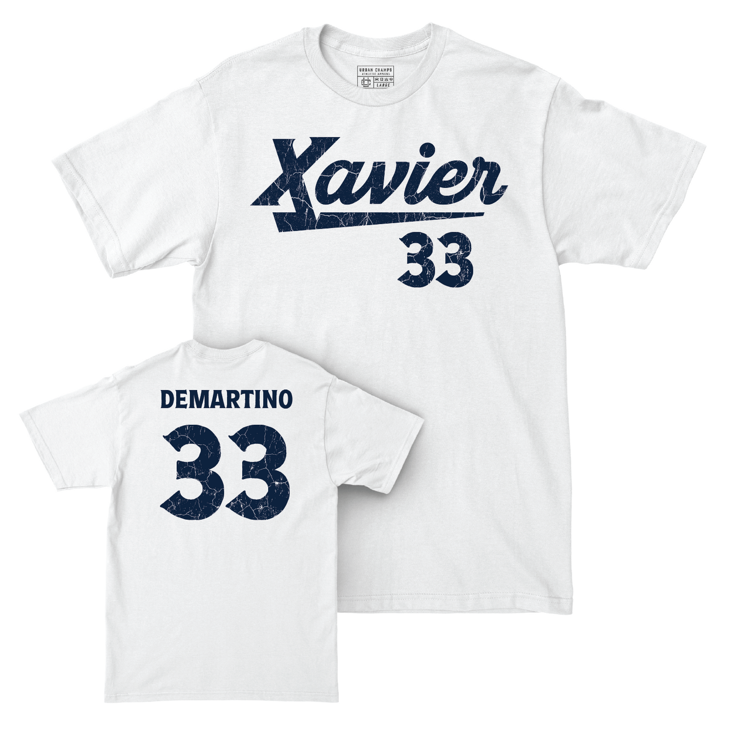 Baseball White Script Comfort Colors Tee - Tyler DeMartino Youth Small