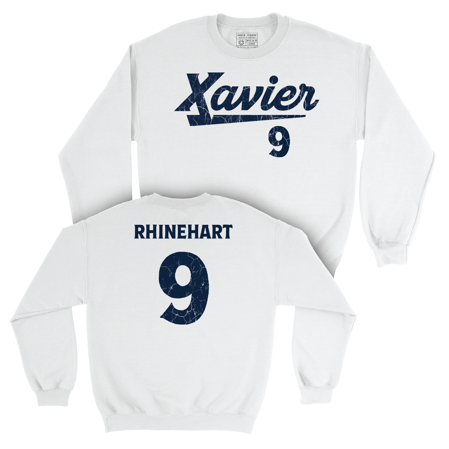 Men's Soccer White Script Crew - Taylor Rhinehart Youth Small