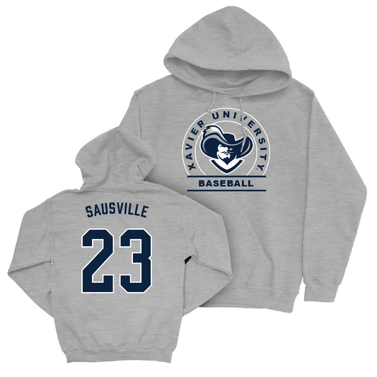 Baseball Sport Grey Logo Hoodie - Tyler Sausville Youth Small