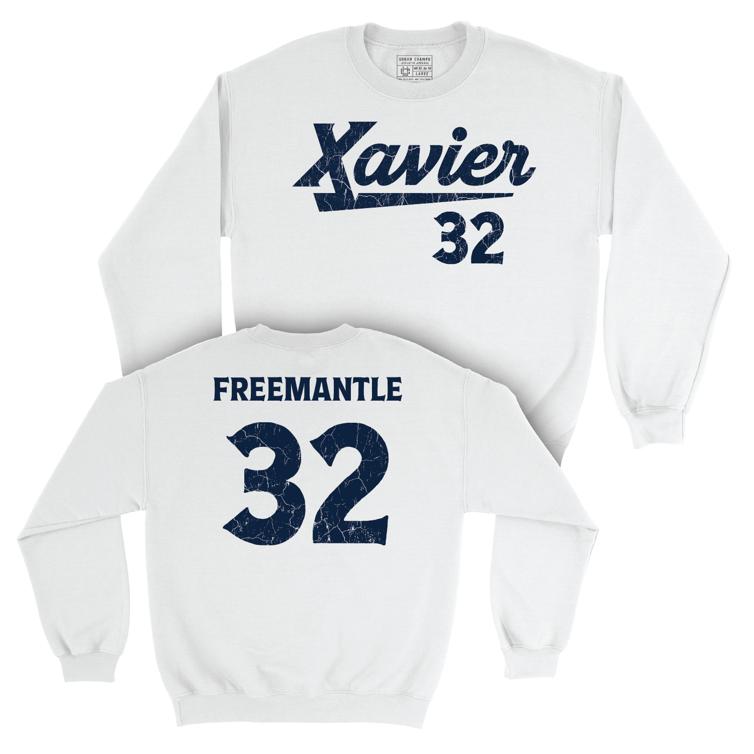 Men's Basketball White Script Crew - Zach Freemantle Youth Small