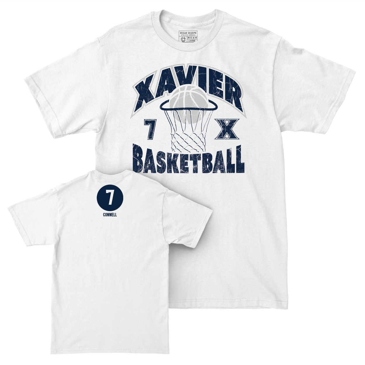 Men's Basketball White Hardwood Comfort Colors Tee  - Ryan Conwell