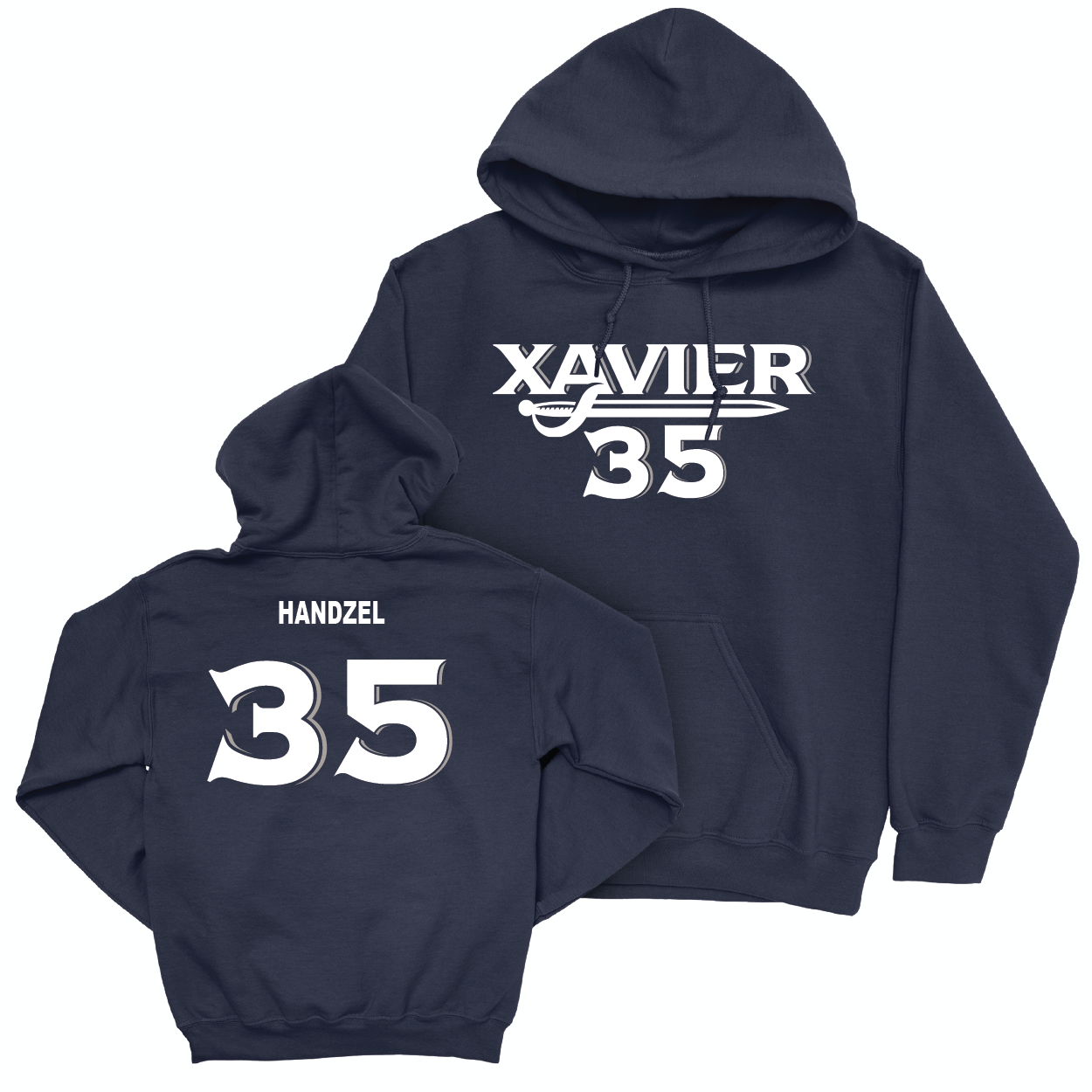 Women's Lacrosse Navy Wordmark Hoodie   - Morgan Handzel