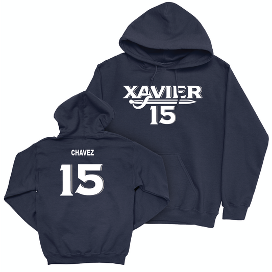 Women's Lacrosse Navy Wordmark Hoodie   - Cemary Chavez