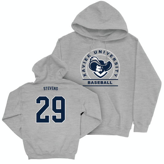 Baseball Sport Grey Logo Hoodie  - Samuel Stevens