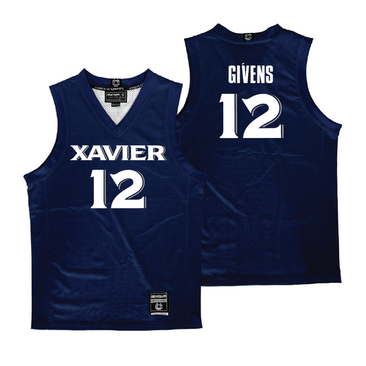 Xavier Women's Basketball Navy Jersey  - MacKenzie Givens