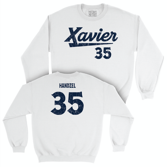 Women's Lacrosse White Script Crew   - Morgan Handzel