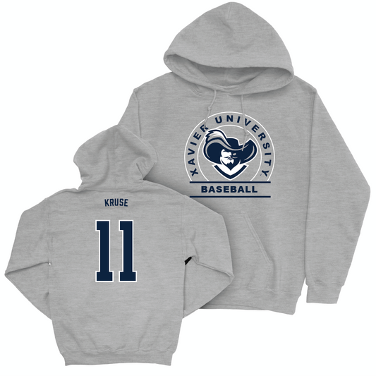 Baseball Sport Grey Logo Hoodie  - Wilson Kruse