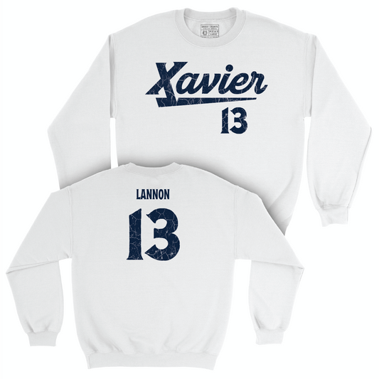 Women's Lacrosse White Script Crew   - Teegan Lannon