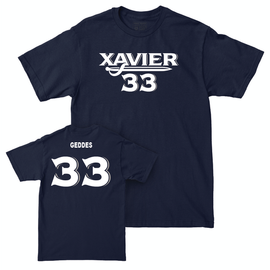 Baseball Navy Wordmark Tee  - Trevor Geddes