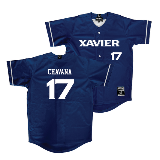 Xavier Baseball Navy Jersey  - Joseph Chavana