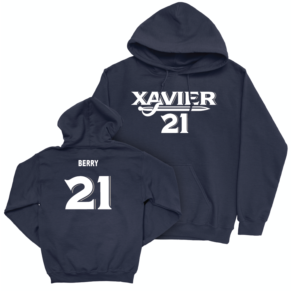 Women's Soccer Navy Wordmark Hoodie  - McKinley Berry