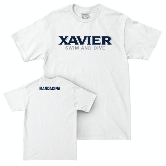 Men's Swim & Dive White Staple Comfort Colors Tee  - Brayden Mandacina