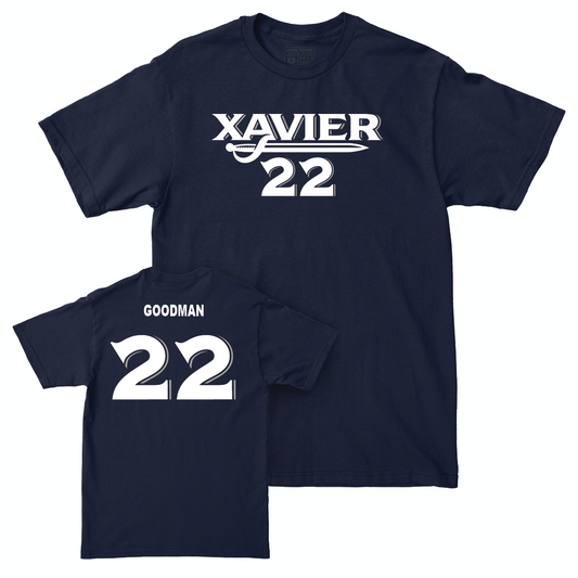 Women's Soccer Navy Wordmark Tee  - Morgan Goodman