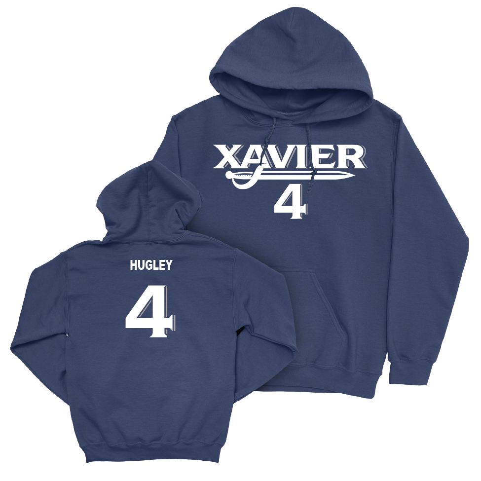 Men's Basketball Navy Wordmark Hoodie  - John Hugley